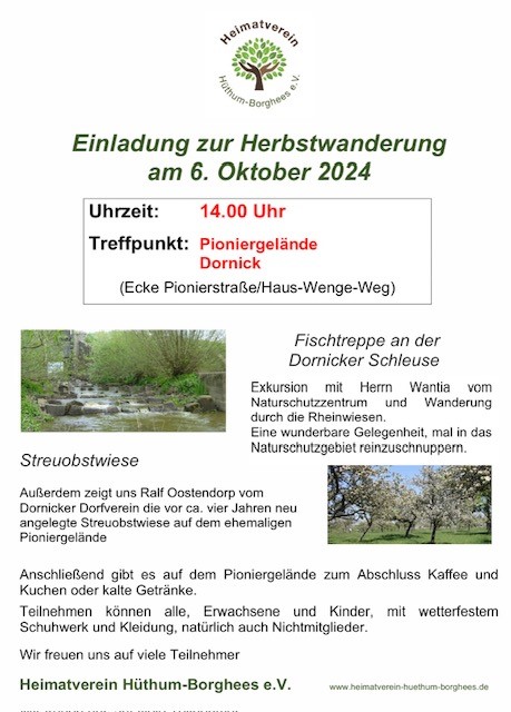 Flyer Einladung Herbstwanderung 2024